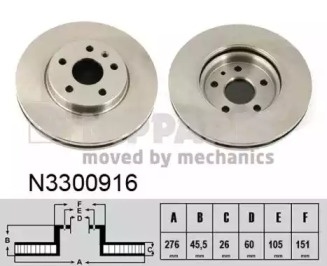 Тормозной диск NIPPARTS N3300916