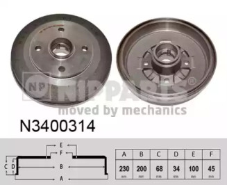 Тормозной барабан NIPPARTS N3400314