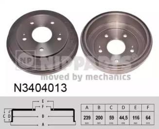 Тормозный барабан NIPPARTS N3404013