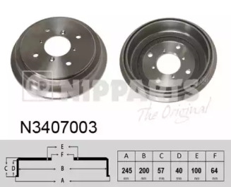 Тормозный барабан NIPPARTS N3407003