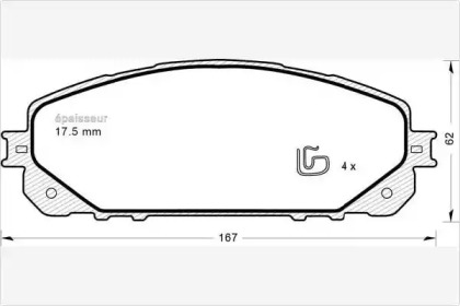 Комплект тормозных колодок MGA 1195