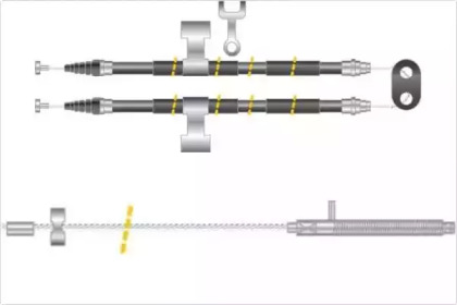 Трос, стояночная тормозная система MGA KC4254