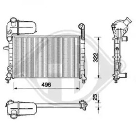 Радиатор, охлаждение двигателя DIEDERICHS 8505961