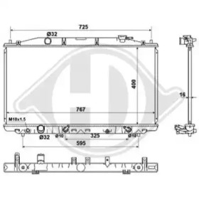 Радиатор, охлаждение двигателя DIEDERICHS 8521916