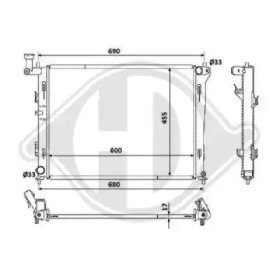 Радиатор, охлаждение двигателя DIEDERICHS 8683507