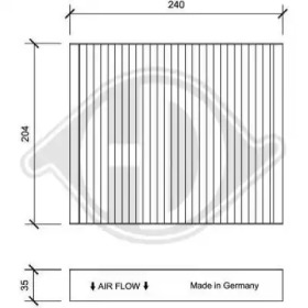 Фильтр, воздух во внутренном пространстве DIEDERICHS DCI0187