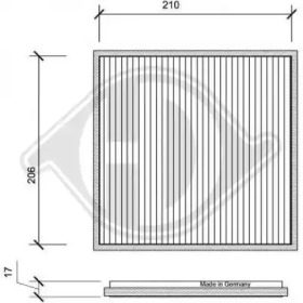 Фильтр, воздух во внутренном пространстве DIEDERICHS DCI1101