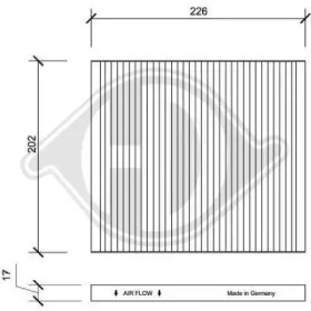 Фильтр, воздух во внутренном пространстве DIEDERICHS DCI1134
