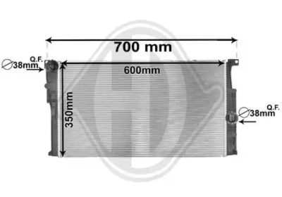 Радиатор, охлаждение двигателя DIEDERICHS DCM1597