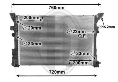 Радиатор, охлаждение двигателя DIEDERICHS DCM2440