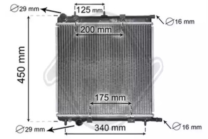 Радиатор, охлаждение двигателя DIEDERICHS DCM2804