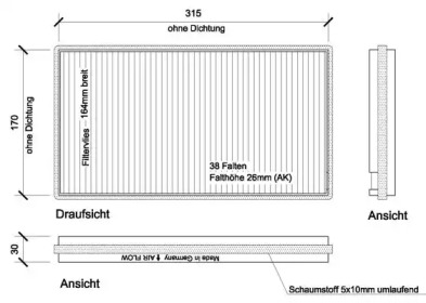 Фильтр, воздух во внутренном пространстве DIEDERICHS DCI1094S