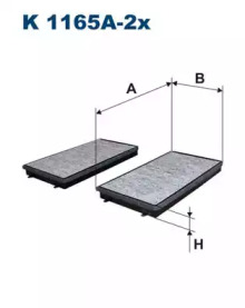 Фильтр, воздух во внутренном пространстве FILTRON K1165A-2x