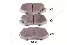 Комплект тормозных колодок ASHIKA 50-05-512