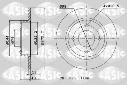 Тормозной диск SASIC 2464424J