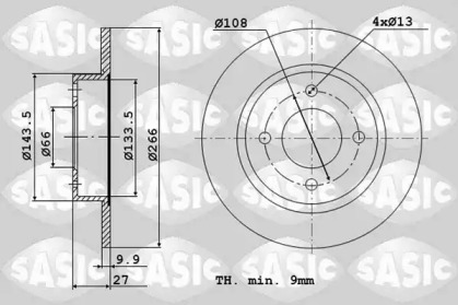 Тормозной диск SASIC 2464884J