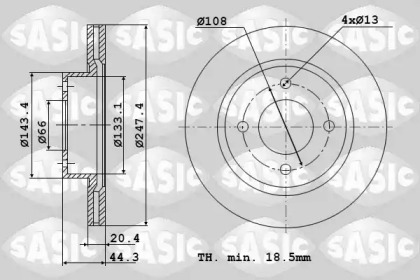 Тормозной диск SASIC 2464904J