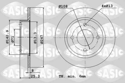 Тормозной диск SASIC 2464G64J