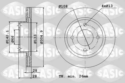 Тормозной диск SASIC 2464V14J