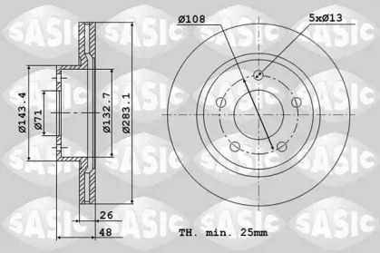 Тормозной диск SASIC 2464V44J