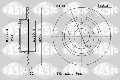 Тормозной диск SASIC 2464V74J