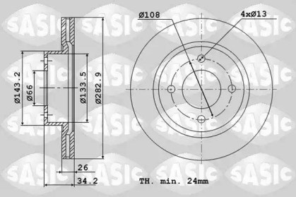 Тормозной диск SASIC 2464W24J