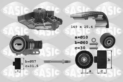 Комплект водяного насоса / зубчатого ремня SASIC 3900005