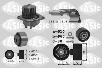 Комплект водяного насоса / зубчатого ремня SASIC 3900017