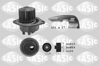 Водяной насос + комплект зубчатого ремня SASIC 3900019