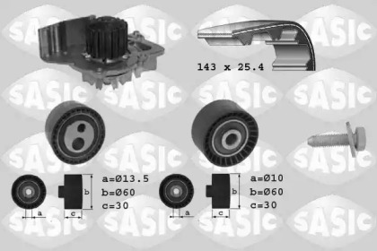 Водяной насос + комплект зубчатого ремня SASIC 3900025