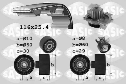 Водяной насос + комплект зубчатого ремня SASIC 3900035