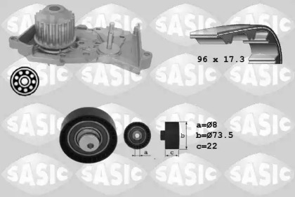 Водяной насос + комплект зубчатого ремня SASIC 3904026