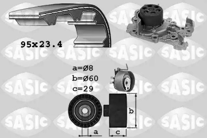 Водяной насос + комплект зубчатого ремня SASIC 3904029