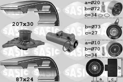 Водяной насос + комплект зубчатого ремня SASIC 3906058