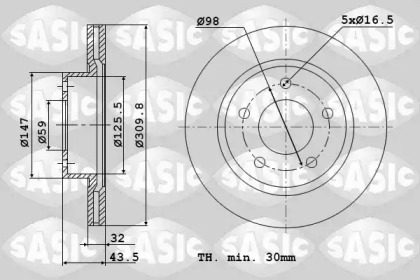 Тормозной диск SASIC 6100027