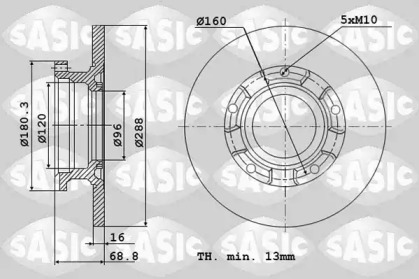 Тормозной диск SASIC 6106298