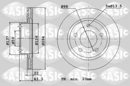 Тормозной диск SASIC 6106342