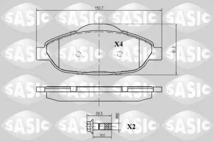 Комплект тормозных колодок SASIC 6210003