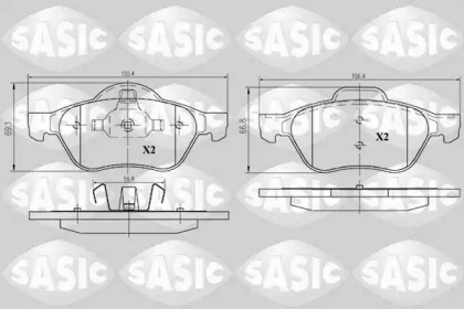 Комплект тормозных колодок SASIC 6214018
