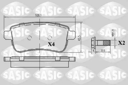 Комплект тормозных колодок SASIC 6214023