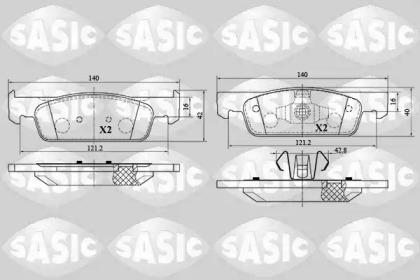 Комплект тормозных колодок SASIC 6214029