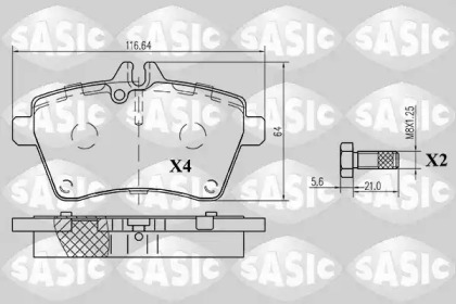 Комплект тормозных колодок SASIC 6216020