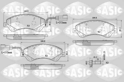 Комплект тормозных колодок SASIC 6216042