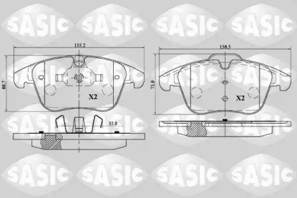 Комплект тормозных колодок SASIC 6216055