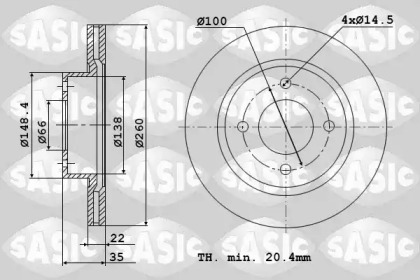 Тормозной диск SASIC 9004372J