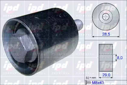 Паразитный / Ведущий ролик, зубчатый ремень IPD 15-3897