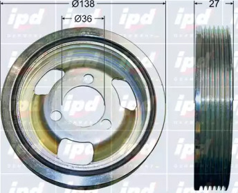 Ременный шкив, коленчатый вал IPD 15-7267