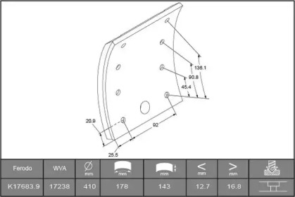 Комплект колодки тормозной накладки BERAL 1723817000015498