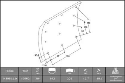 Комплект колодки тормозной накладки ABEX B2083932