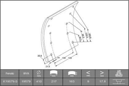 Комплект колодки тормозной накладки ABEX B2093167